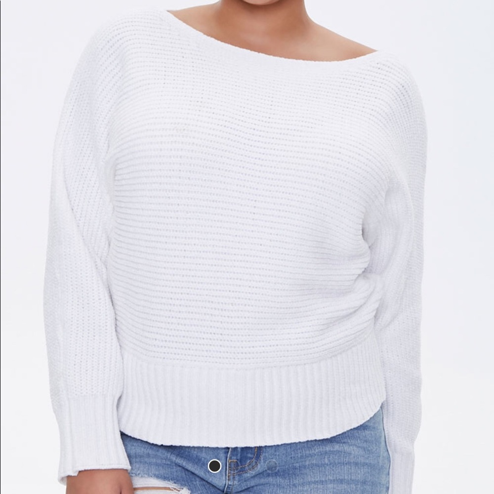 Plus Size Cream Colored Chenille Sweater Size OX